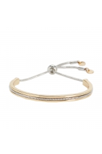 Brățară reglabilă aurie și argintie cu șnur