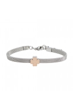 Brățară argintie flexibilă cu talisman floare