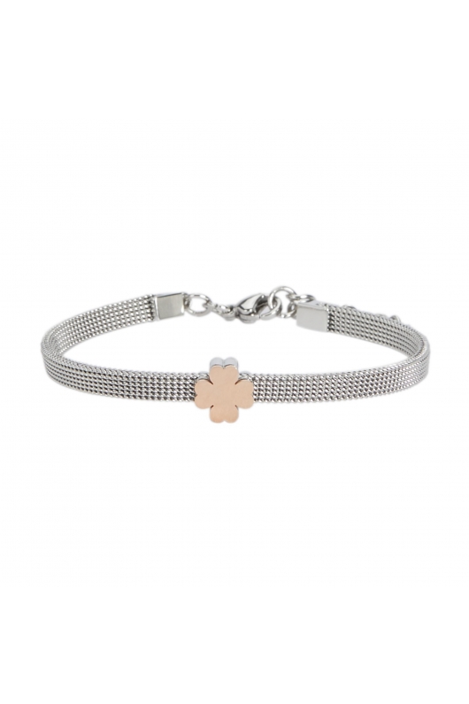 Brățară argintie flexibilă cu talisman floare