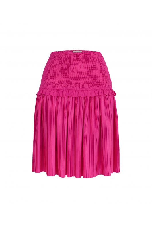 Fustă midi fucsia plisată