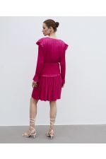 Fustă midi fucsia plisată