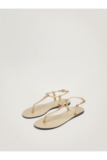 Flat Heel Sandals Gold