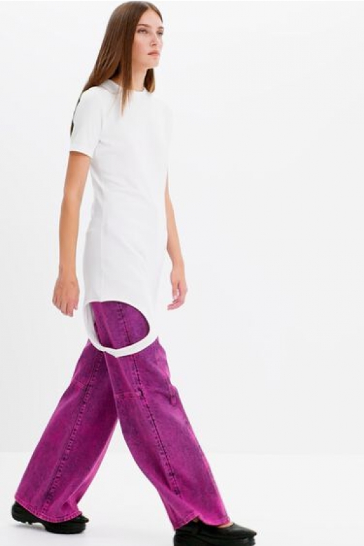 Rochie tricou multicoloră ribbed multiposition