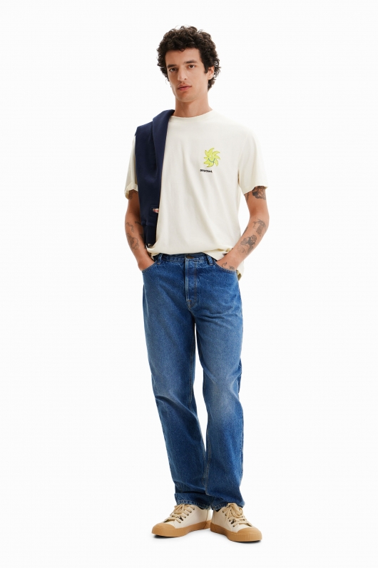 Blugi slim fit albaștri cu talie medie