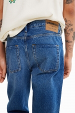 Blugi slim fit albaștri cu talie medie
