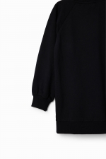 Rochie neagră casual cu imprimeu inimă