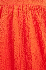 Rochie midi portocalie cu mâneci bufante