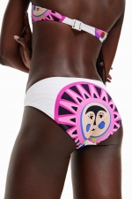 Bikini multicolor cu imprimeu geometric tropical