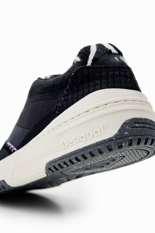 Sneakers patchwork multicolor cu platformă retro