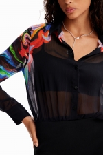 Rochie scurtă de ocazie cu imprimeu psihedelic