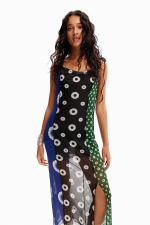 Rochie midi mulată cu imprimeu geometric