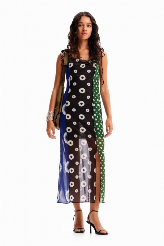 Rochie midi mulată cu imprimeu geometric