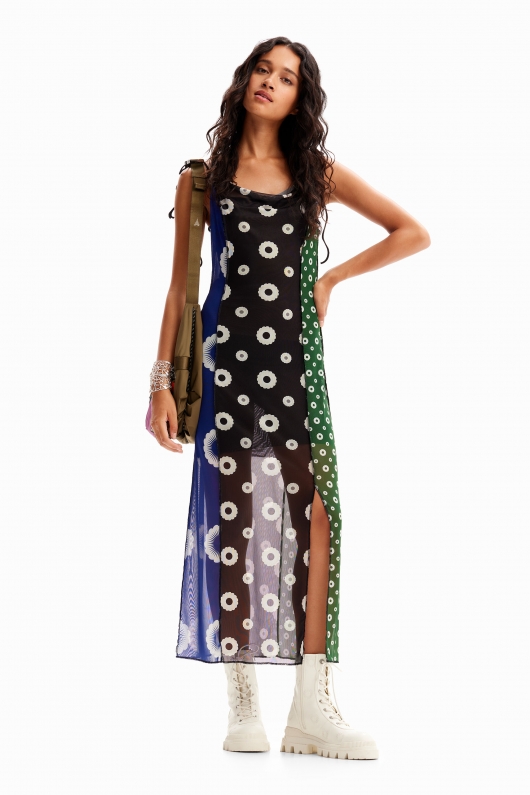 Rochie midi mulată cu imprimeu geometric