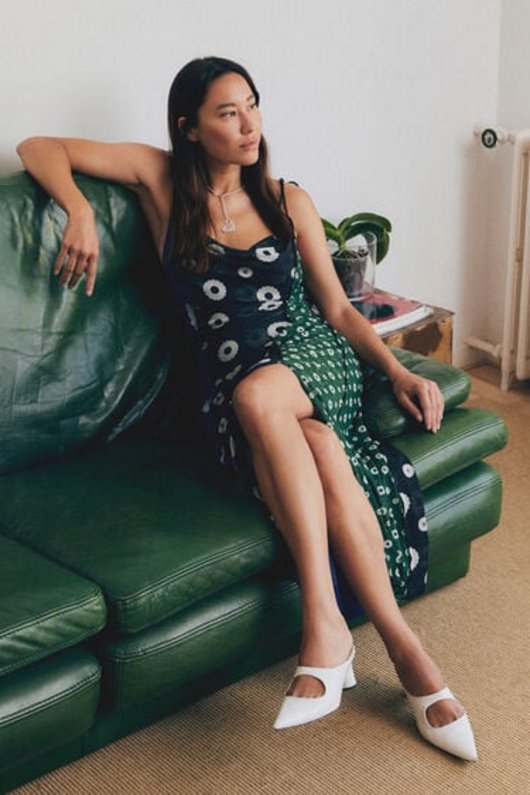 Rochie midi mulată cu imprimeu geometric