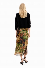 Rochie midi florală cu pulover detașabil