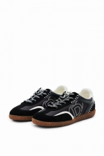 Sneakers retro cu patchwork și detalii brodate