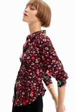 Cămașă casual cu imprimeu floral multicolor