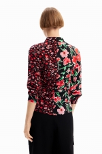 Cămașă casual cu imprimeu floral multicolor