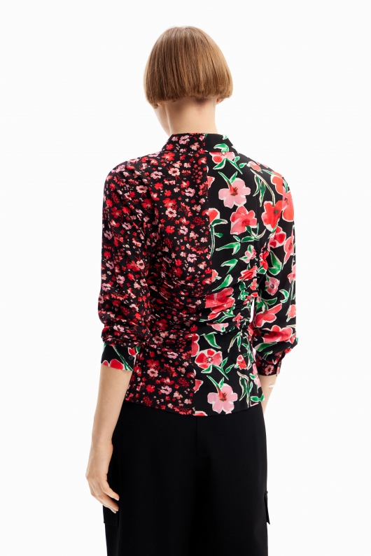 Cămașă casual cu imprimeu floral multicolor