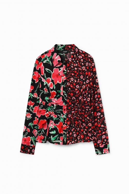 Cămașă casual cu imprimeu floral multicolor