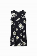 Rochie mini neagră mulată cu margarete
