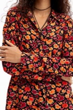 Rochie scurtă cămașă cu imprimeu floral multicolor