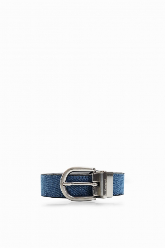 Curea reversibilă denim cu efect iridescent
