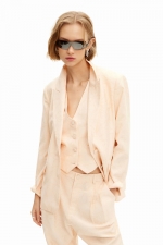Sacou drept cu print floral ton pe ton