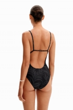 Costum de baie întreg cu imprimeu tropical