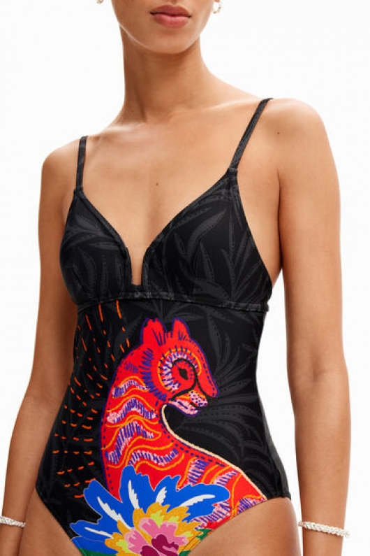 Costum de baie întreg cu imprimeu tropical