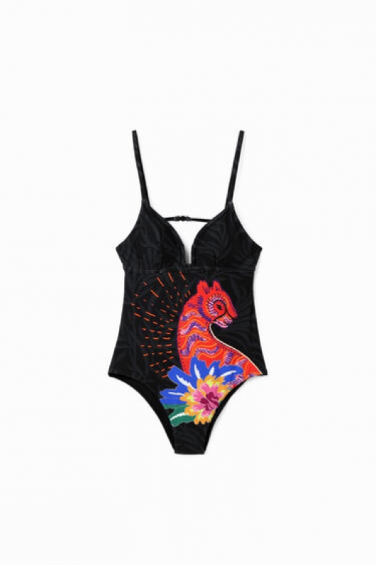 Costum de baie întreg cu imprimeu tropical