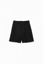 Pantaloni scurți negri din dantelă cu talie înaltă