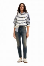 Blugi skinny din denim stretch spălat