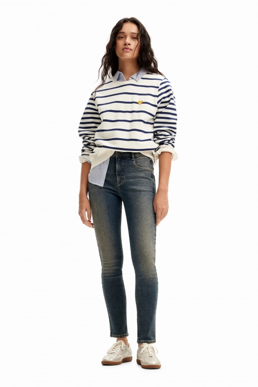 Blugi skinny din denim stretch spălat