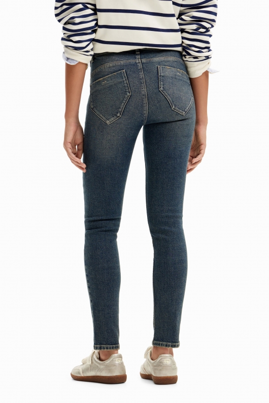 Blugi skinny din denim stretch spălat