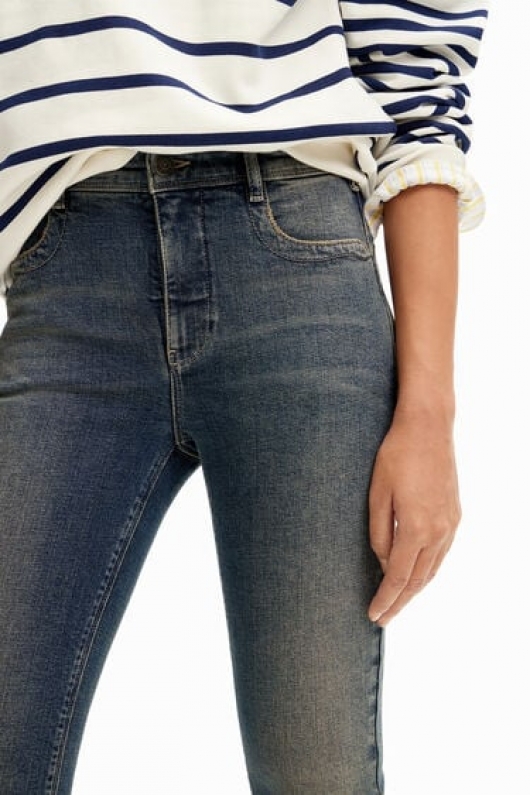 Blugi skinny din denim stretch spălat