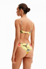 Top de baie bustieră cu imprimeu tropical