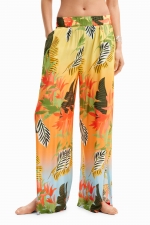 PANTALONI DE PLAJA CU PRINT TROPICAL