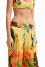 PANTALONI DE PLAJA CU PRINT TROPICAL