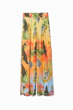 PANTALONI DE PLAJA CU PRINT TROPICAL