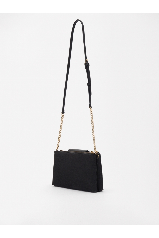 Geantă crossbody neagră cu curea ajustabilă