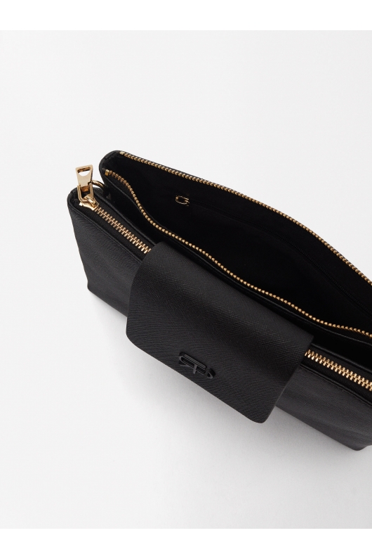 Geantă crossbody neagră cu curea ajustabilă
