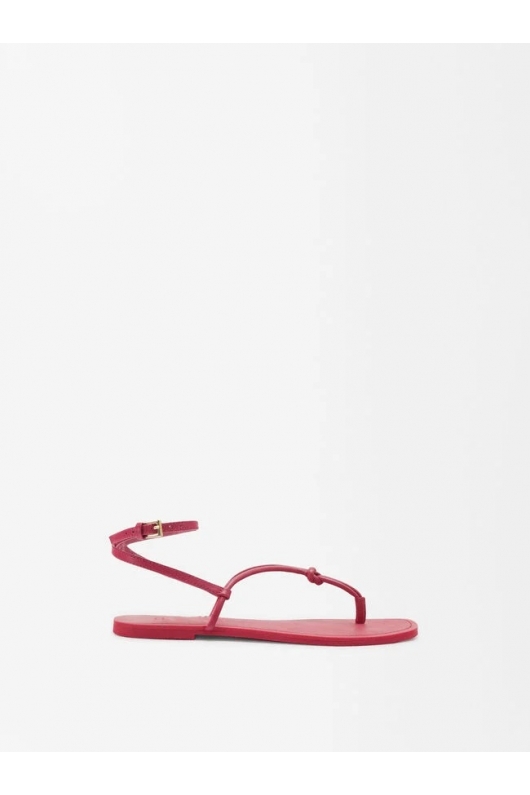 Sandale fucsia cu toc gros și curele
