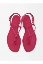 Sandale fucsia cu toc gros și curele