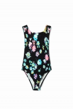 Body elegant cu imprimeu floral multicolor