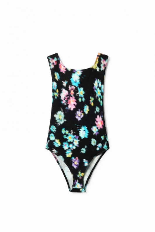 Body elegant cu imprimeu floral multicolor