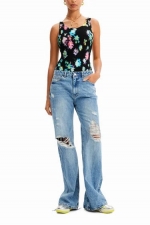 Body elegant cu imprimeu floral multicolor