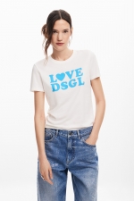 Tricou alb slim fit cu logo imprimat
