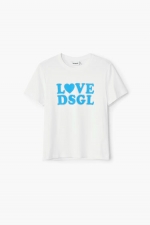 Tricou alb slim fit cu logo imprimat
