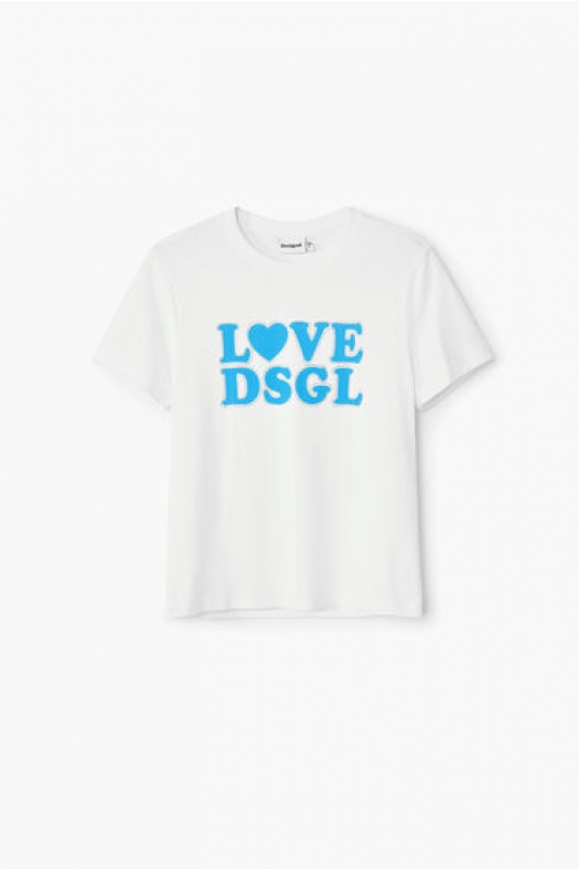 Tricou alb slim fit cu logo imprimat
